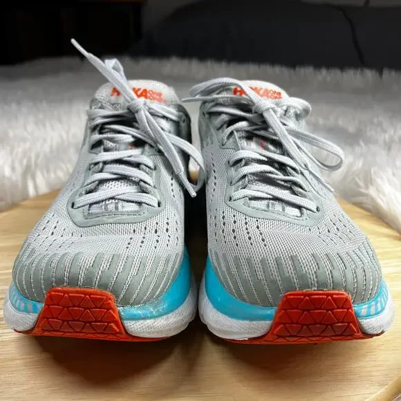 Hoka One One Clifton 5 Running Shoe Womens Sz 7.5 Cushioned Vapor Blue Iron Gray - Picture 6 of 16